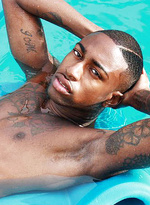 Pool plunge with Ebony muscle boy Rob by BlackNHung