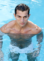 Hot muscle athlete Josh Curtis outdoor by Finest Latin Men