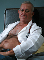 Dick Ryan strokes uncut dick by Hot Older Male