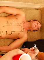 Angelo's stupid drunk ass passed out on the sofa last weekend. So of course the boys piled onto him wanting a piece of that ass. by Fraternity X