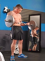 MUscle athlete Slate Steele strokes dick in a gym by Nextdoor Male With Slate Steele