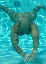 Poolside Porn Star shoot by Bentley Race