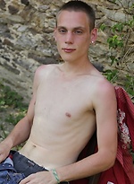 Cute twink Franky busts a big nut outdoors. by BF Collection