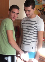 Max and Brian Flip Flop in the kitchen. Warm front! by French Dudes