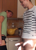 Max and Brian Flip Flop in the kitchen. Warm front! by French Dudes