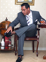 Marcello takes off his suit and tie to wank in his shiny black stockings by With Marcello With Marcello