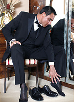 Marcello takes off his black suit and fills a condom with warm cum for one lucky fan by With Marcello With Marcello
