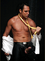 Soaking wet suit and yellow tie slowly stripped off of Marcello\'s hunky body by With Marcello With Marcello