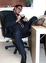 The feel of Marcello\'s long sheer socks and suit turns him on so much that he fucks a fleshlight by With Marcello With Marcello