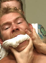 Loudmouth muscle-head gets taken down and gang fucked at a boxing gym by Bound in Public With Alex Adams,Morgan Black