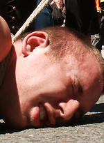 Dude gets fucked in public by Bound in Public