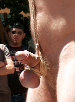 Dude gets fucked in public by Bound in Public