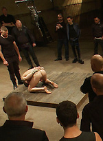 Bound and suspended upside down while brutally fucked by Bound in Public With Christian Wilde,Trent Diesel