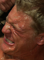 Blond Muscle stud blindfolded, flogged, humiliated and fucked by Bound in Public With Christian Wilde,Gavin Waters