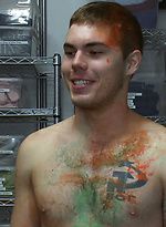 Straight stud\'s butthole gets violated by the Gay Mafia in the paint shop. by Bound in Public With Nick Moretti,Tristan Jaxx