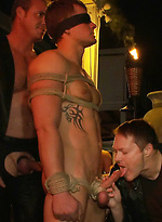 Trent Diesel gets tied up, beaten and gangbanged at Helios Resort by Bound in Public With Christian Wilde,Spencer Reed,Trent Diesel
