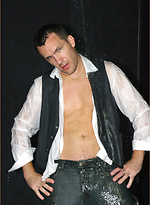 Gay hunk gets too horny and showers in his suit and socks, then pulls his hard cock by With Marcello