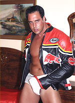 Biker boy Marcello loves the feeling of leather against his hunky body, and spunks his load all over his chest by With Marcello With Marcello