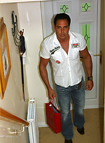 Brand new tight denim jeans aren\'t enough to hold Marcello\'s huge cock back by With Marcello With Marcello