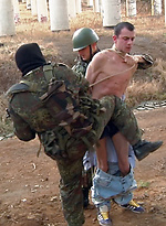 Skinny boy gets tied & forced to fuck by Gay WarGames
