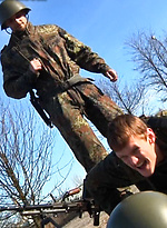 Boy gets punished by two soldiers by Gay WarGames