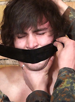 Twink gets humiliated by two soldiers by Gay WarGames