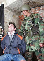 Hunted gay gets humiliated by Gay WarGames