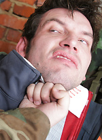 Hunted gay gets humiliated by Gay WarGames