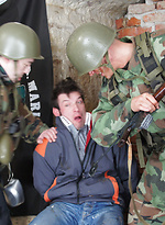 Hunted gay gets humiliated by Gay WarGames