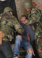 Hunted gay gets humiliated by Gay WarGames