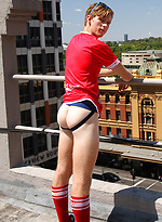 Olly\'s first time naked outdoors by Bentley Race