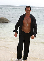 Marcello looking hot and sticky wanking by on a tropical beach by With Marcello With Marcello