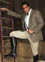 Marcello dressed in full riding suit masturbating in the stables by With Marcello With Marcello