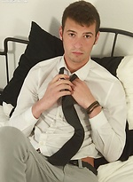 Sexy Sebastian Conally busts a nut onto his tie. by BF Collection