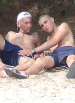 Good fuck on a towel on the beach by French Dudes