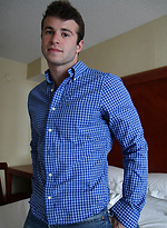 Straight mates - Shy guy Blake Davis strips by Bentley Race