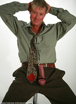 Gay in suit posing by Hot Older Male