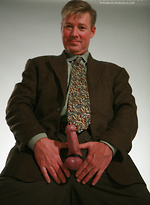 Gay in suit posing by Hot Older Male