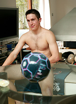 Hairy Young Footballer Miles Gregory Plays with his Football & Flops his Big Cock Around by English Lads