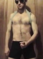 Man in black glasses wanking off his dick by Cocky Boys