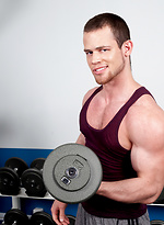 Hot gay Kurtis Wolfe jacking off in the gym by Randy Blue With Kurtis Wolfe
