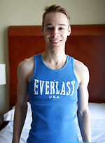Blonde hung twink Jace Adams' first shoot by Bentley Race