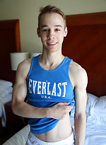 Blonde hung twink Jace Adams' first shoot by Bentley Race