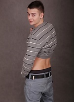 Cute boy Jace Bryant busts a nut over his stomach. by BF Collection