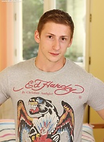 Uncut hung stud Alex Saikov busts a nut on his stomach. by BF Collection