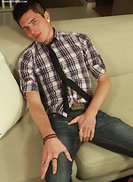 Tattooed Ray Ryder masturbating on the sofa. by BF Collection