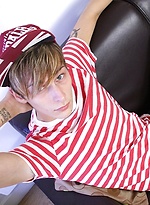 Tattooed Connor Levi busts a big nut onto his stomach. by BF Collection With Connor Levi