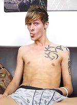 Tattooed Connor Levi busts a big nut onto his stomach. by BF Collection With Connor Levi