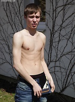 Gorgeous twink Andreas busts hit nut outdoors. by BF Collection
