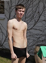 Gorgeous twink Andreas busts hit nut outdoors. by BF Collection